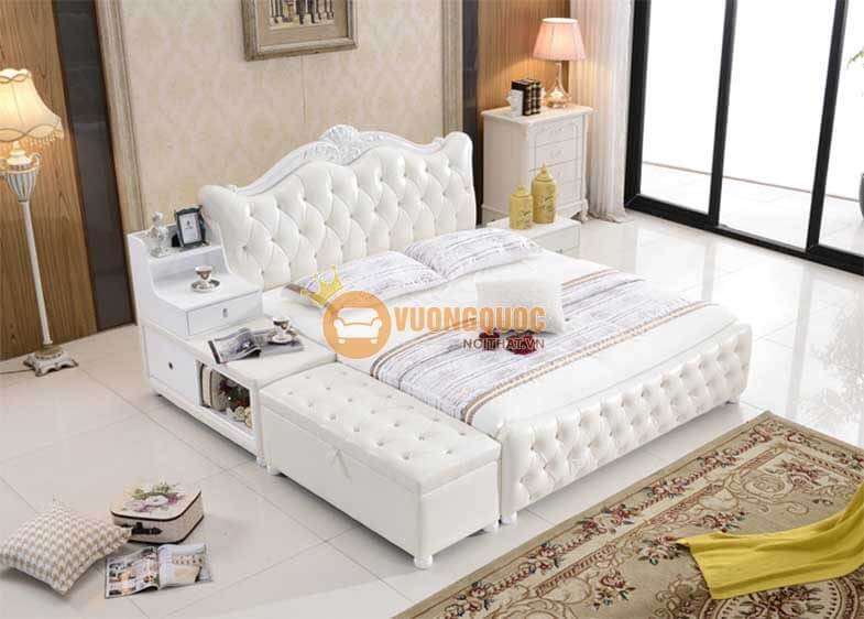 Giường ngủ đa năng màu trắng sang trọng YFC 8788-1